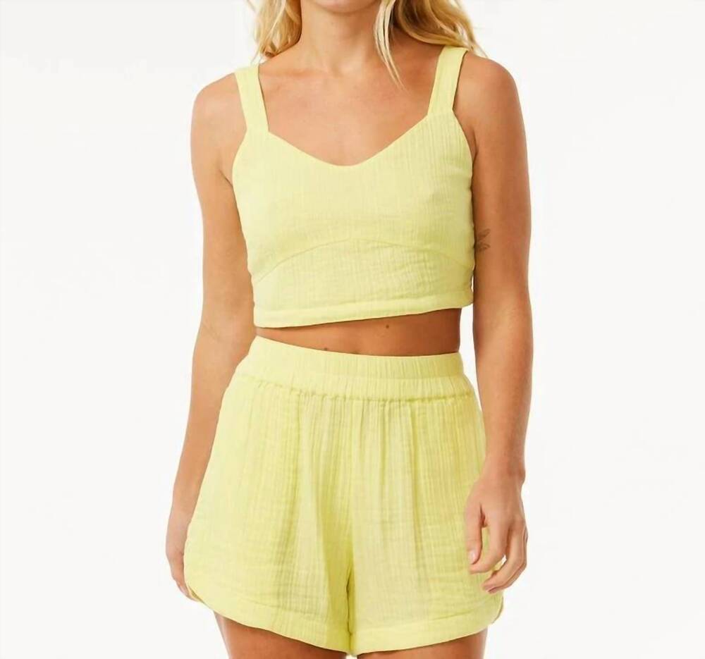 NEW RIP CURL premium surf crop top in yellow